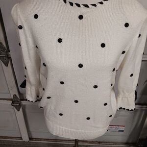 Vintage Feminine Sweater black Gemstones And Bows